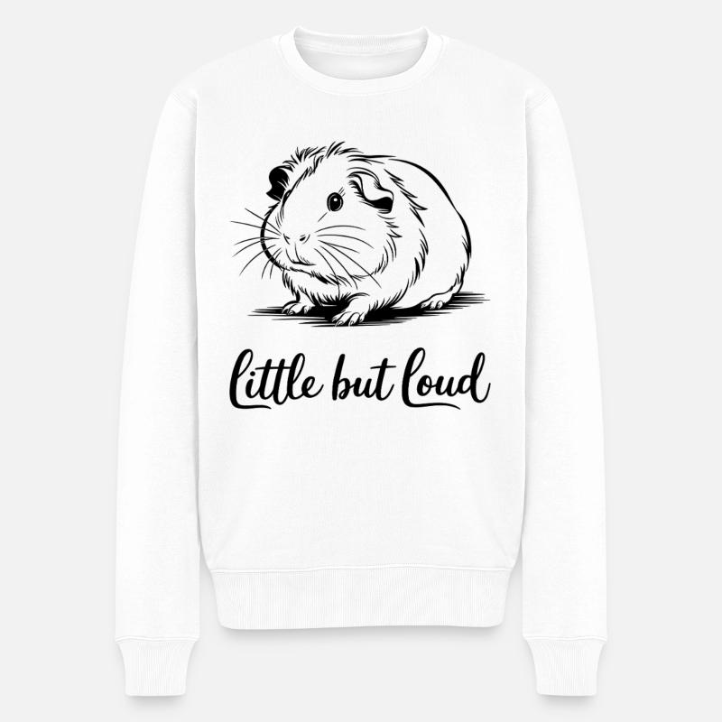 Petit cochon d’Inde, grande voix - Pull Premium bio Homme - blanc