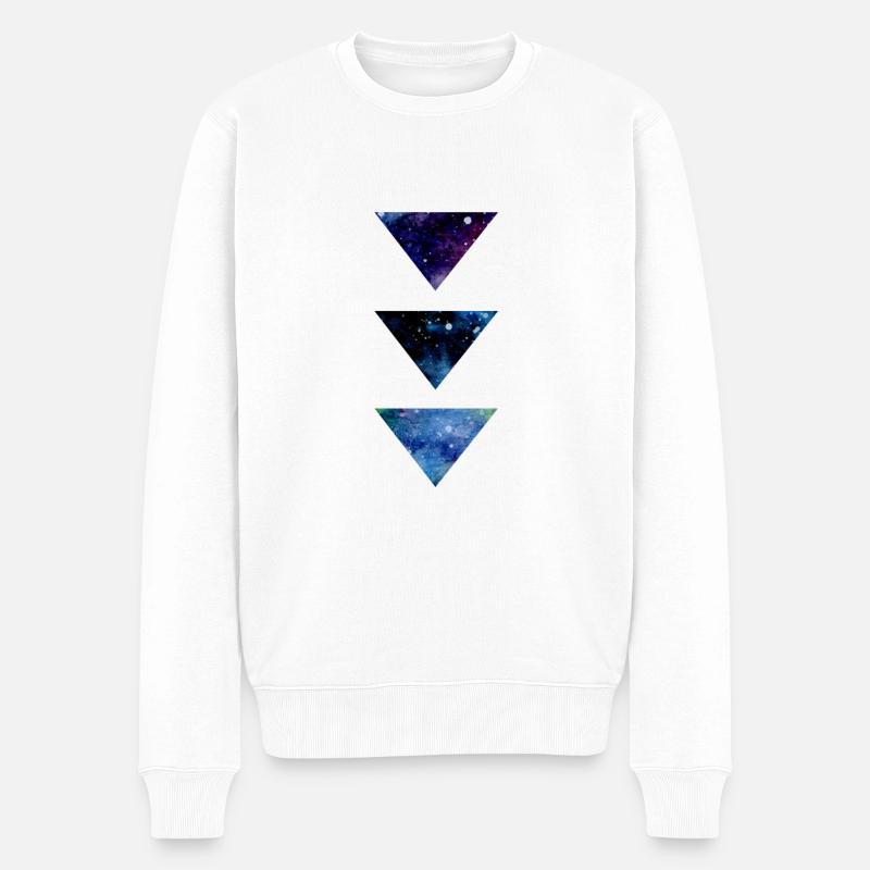 SPACE TRIANGLE - Männer Premium Bio Pullover - Weiß