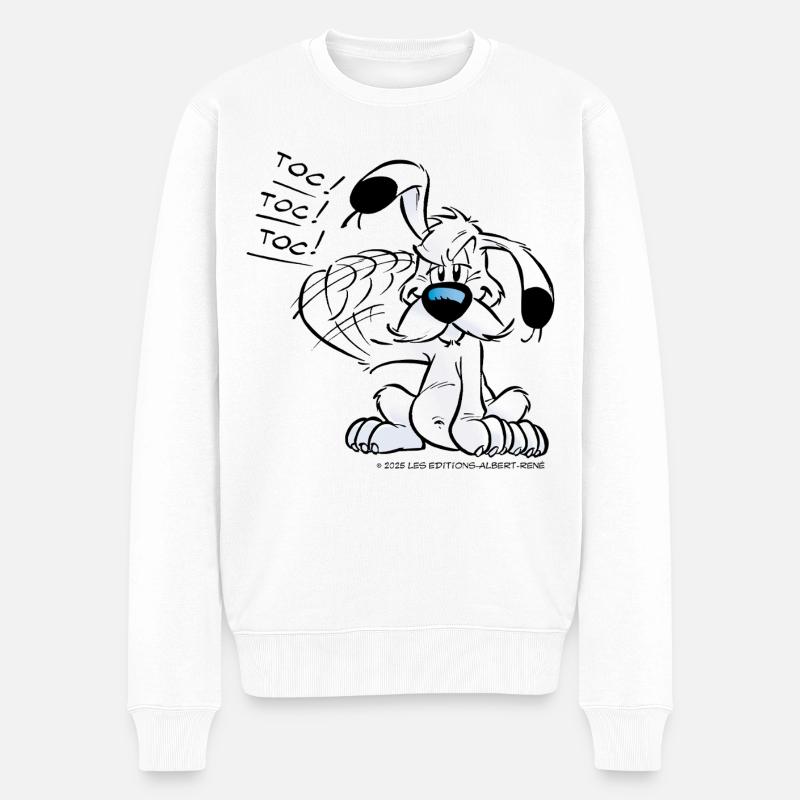 Asterix & Obelix Dogmatix Gesturing Toc - Sudadera ecológica prémium para hombre - blanco