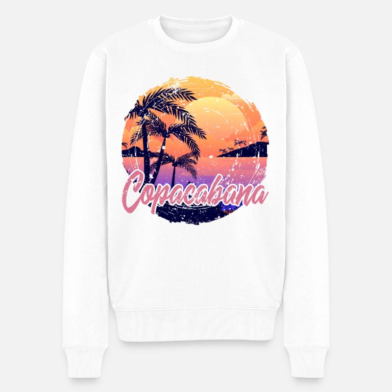 Copacabana Sunset - Männer Premium Bio Pullover - Weiß