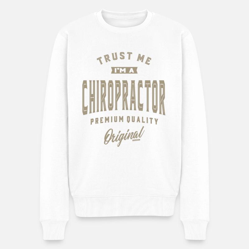 Ich bin Chiropraktiker - Männer Premium Bio Pullover - Weiß