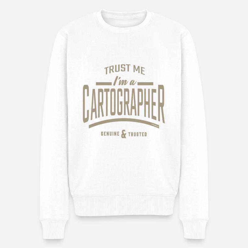 Ich bin Kartograph - Männer Premium Bio Pullover - Weiß