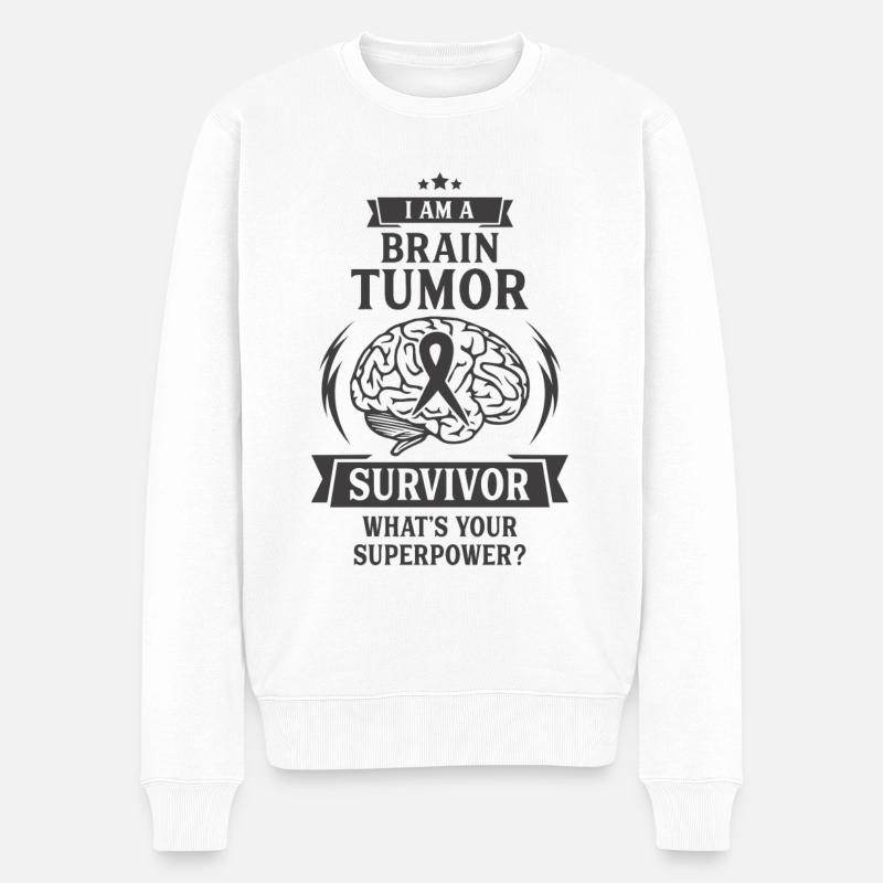 Hirntumor-Überlebender - Männer Premium Bio Pullover - Weiß
