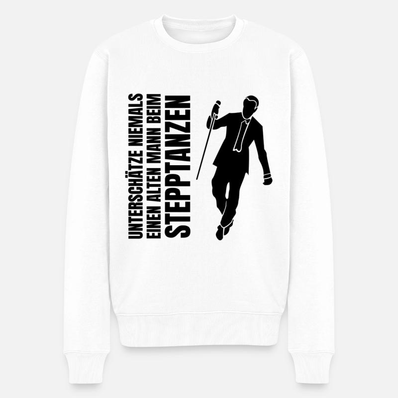 Dad Geschenk Stepptänzer Vater Stepptanz Papa Tanz - Männer Premium Bio Pullover - Weiß