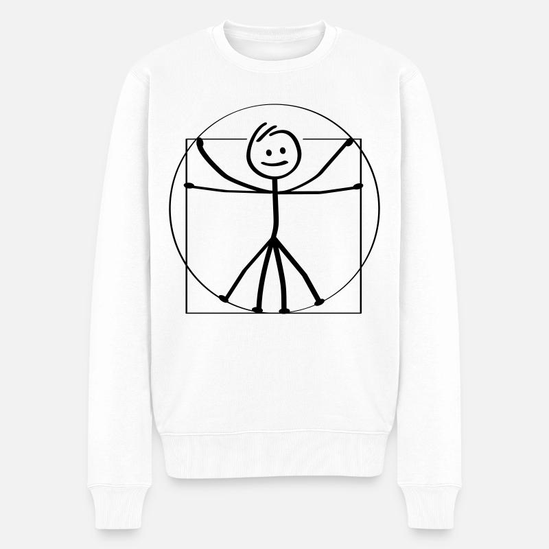 Vitruve et Vitruve. Léonard de Vinci. - Pull Premium bio Homme - blanc