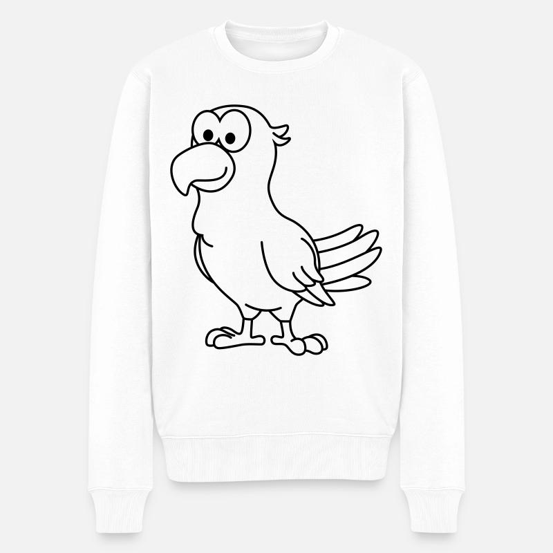 Papagai Comic Tier - Männer Premium Bio Pullover - Weiß