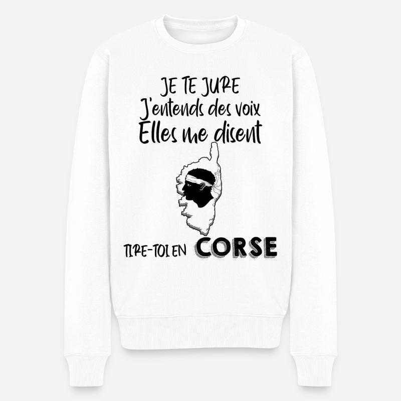 les Voix De Mon pays La Corse - Pull Premium bio Homme - blanc