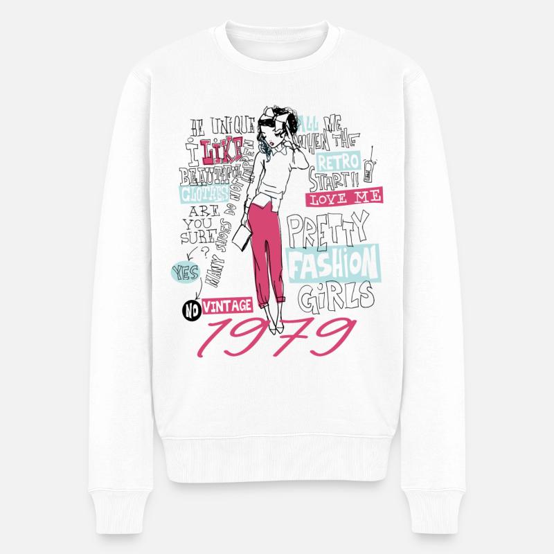 Jahrgang 1979 Geburtstagsgeschenk 1979 Mädchen 1979 - Männer Premium Bio Pullover - Weiß