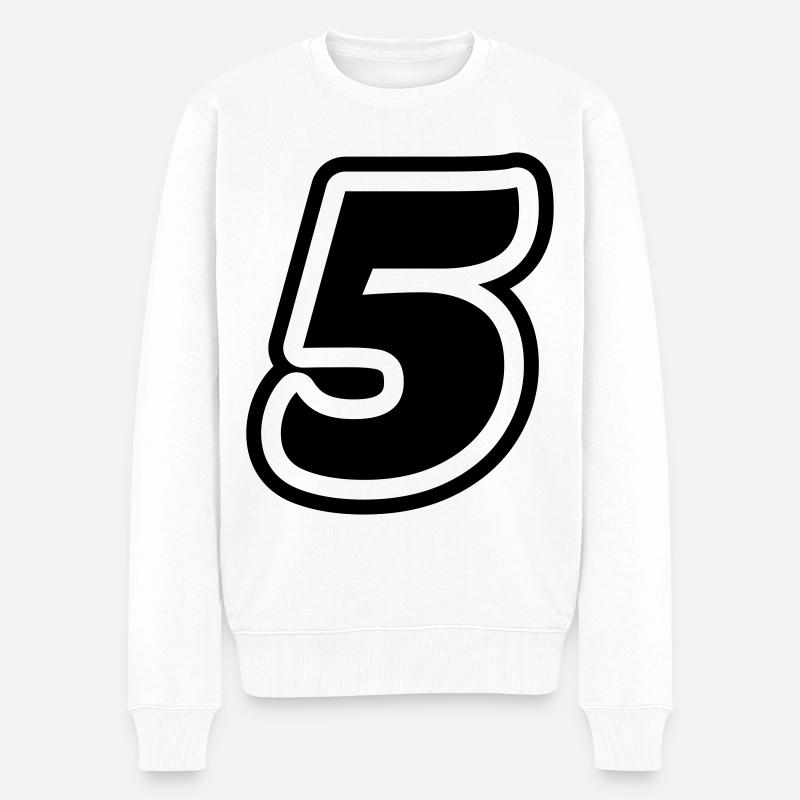 5 Symbole numérique - Pull Premium bio Homme - blanc