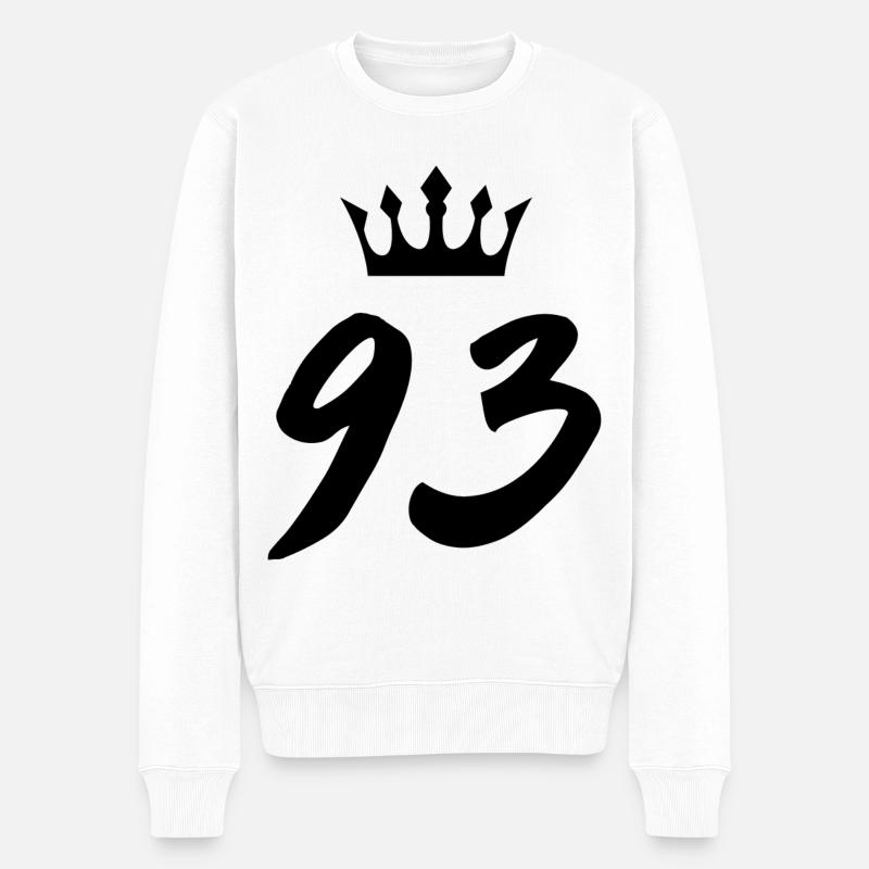 93 Couronne numérique - Pull Premium bio Homme - blanc