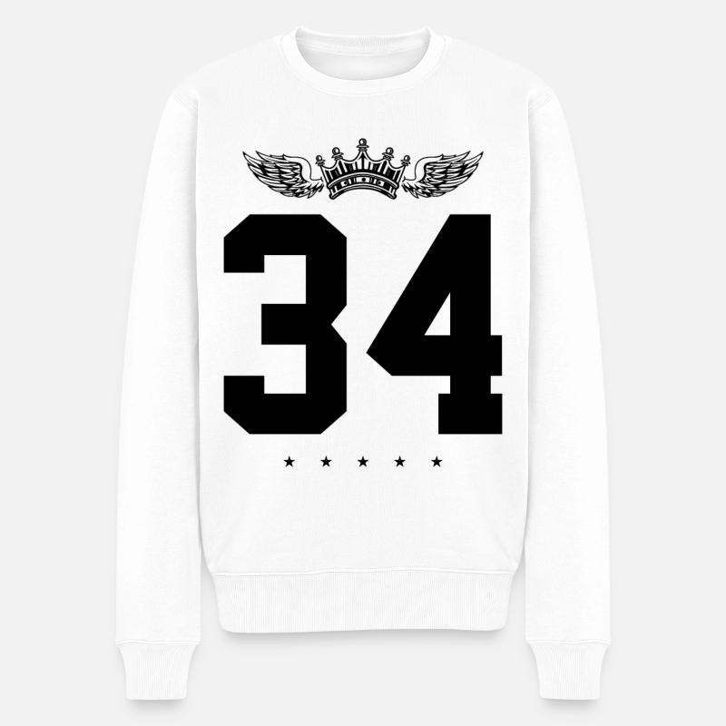34 Couronne numérique - Pull Premium bio Homme - blanc