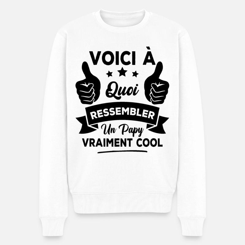 Voici à quoi ressembler un papy vraiment cool - Pull Premium bio Homme - blanc