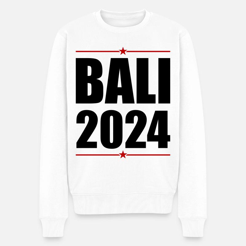 Bali 2024 - Männer Premium Bio Pullover - Weiß