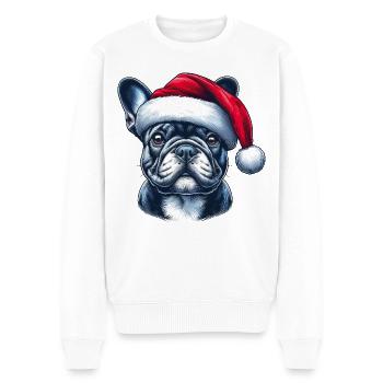 Frenchie präsentiert - Männer Premium Bio Pullover - Weiß - Vorne - Thijin (182cm)