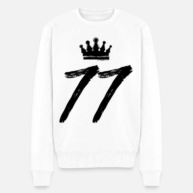77 Couronne de numéros - Pull Premium bio Homme - blanc