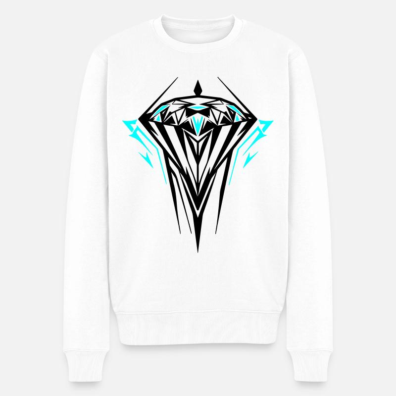 Diamant Bijou Pierre Précieuse - Pull Premium bio Homme - blanc