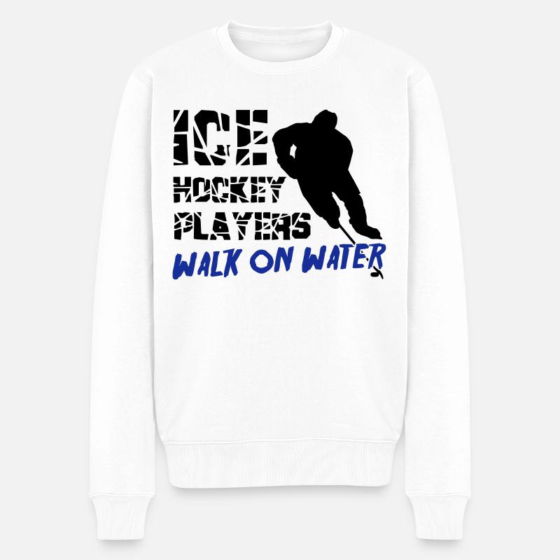 Eishockey-Spieler Walk on Water - Männer Premium Bio Pullover - Weiß