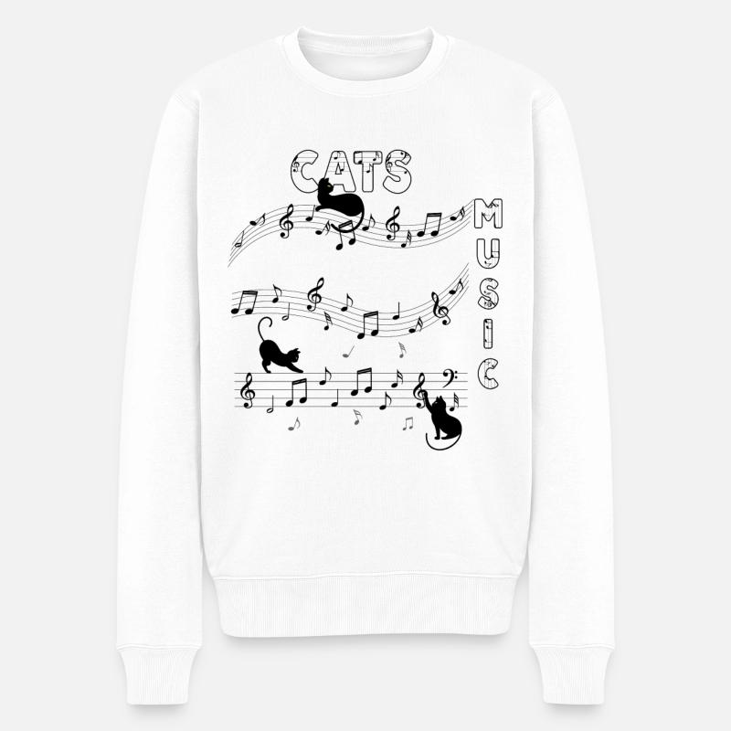 Musique de chats - Pull Premium bio Homme - blanc