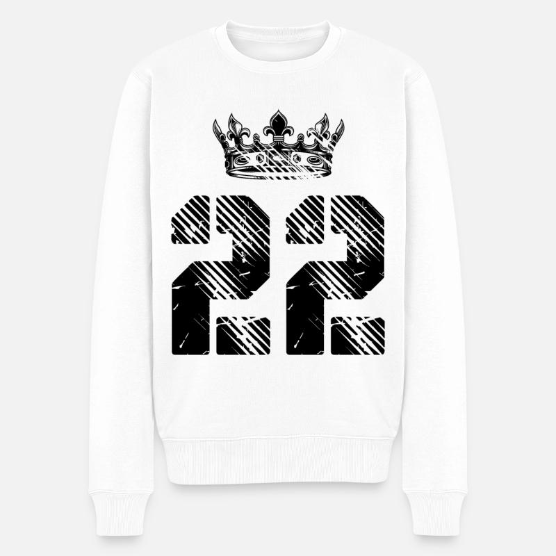 22 Couronne de numéros - Pull Premium bio Homme - blanc