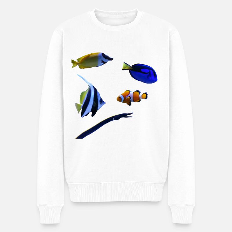 Poissons marins - Pull Premium bio Homme - blanc