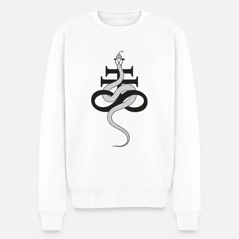 Croix de léviathan serpent noir - Pull Premium bio Homme - blanc