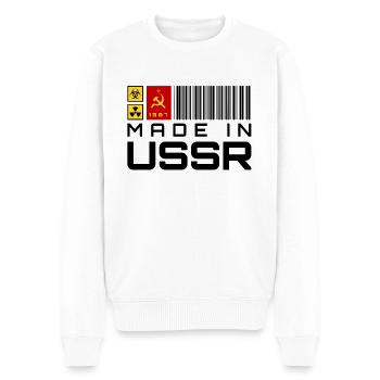Fabriqué en URSS - année 1987 - code à barres - Pull Premium bio Homme - blanc - Devant - Thijin (182cm)
