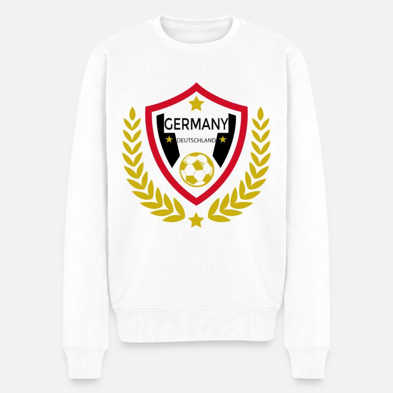 Deutschland Liebe Fußball - Männer Premium Bio Pullover - Weiß