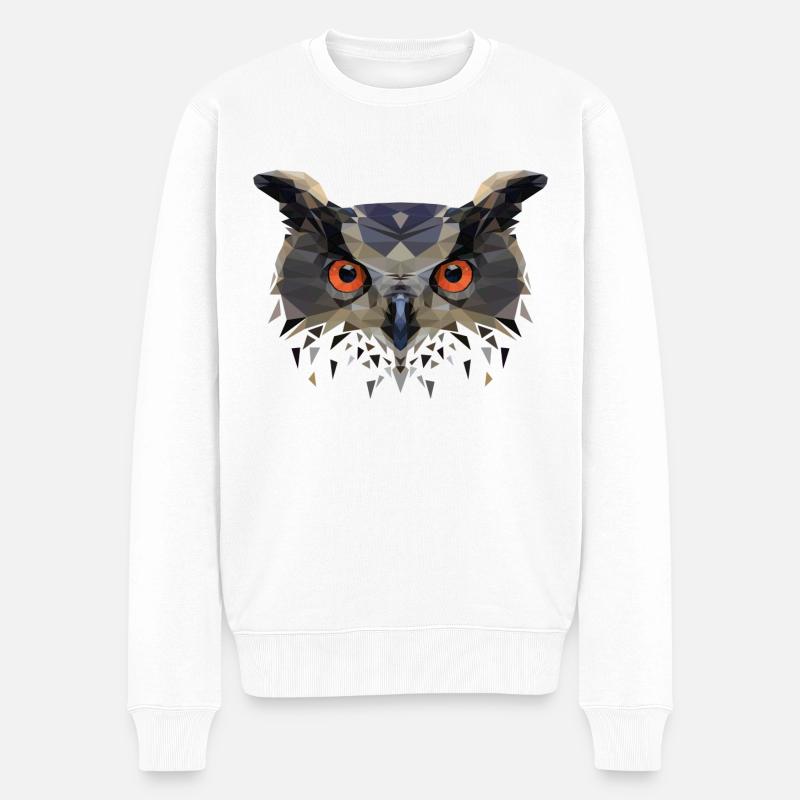 chouette brune - Pull Premium bio Homme - blanc