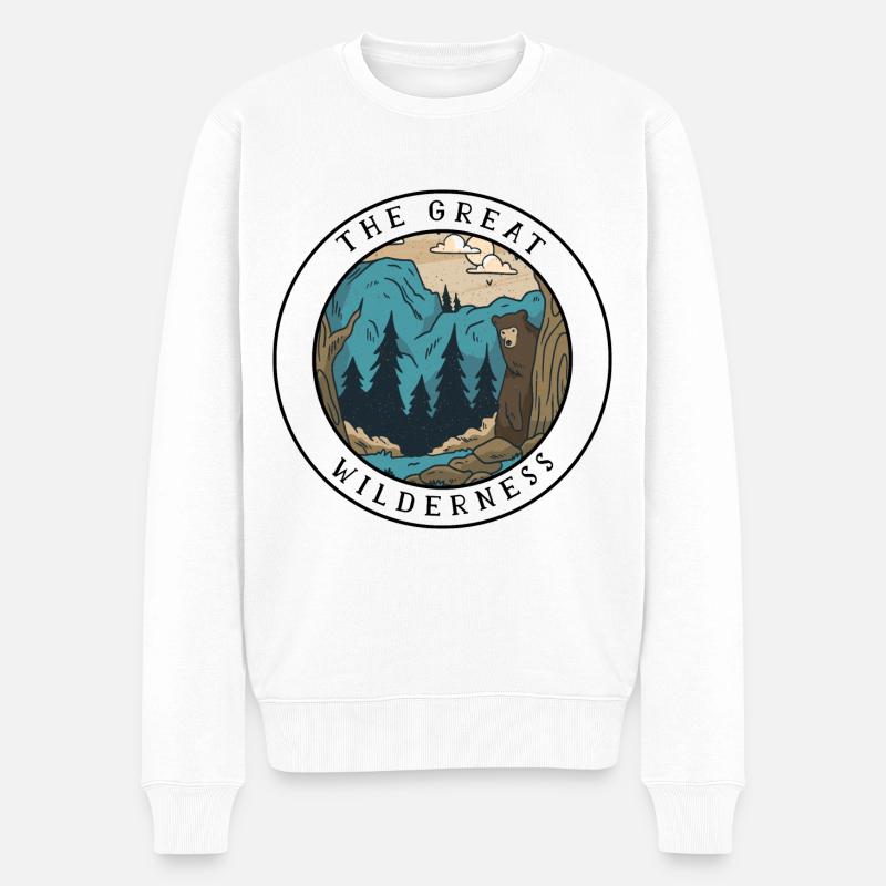 Randonner cadeau de camper forêt nature - Pull Premium bio Homme - blanc