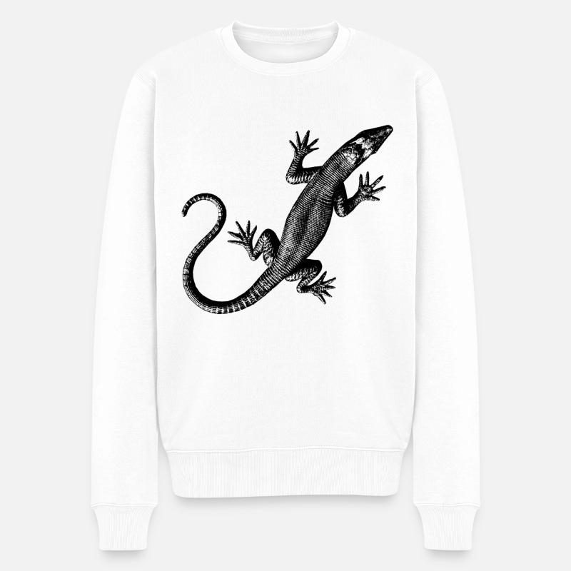 Graphique d’un lézard - Pull Premium bio Homme - blanc