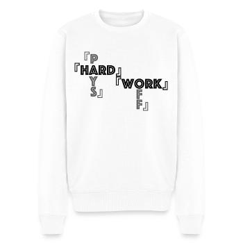 Harte Arbeit - Männer Premium Bio Pullover - Weiß - Vorne - Thijin (182cm)