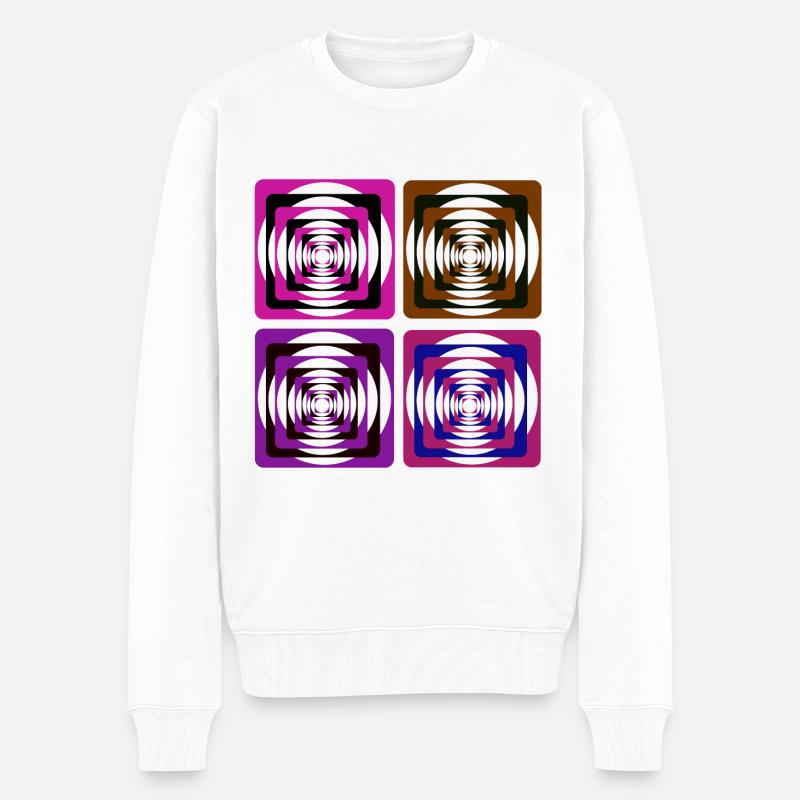 Geometrische Kunst - Männer Premium Bio Pullover - Weiß