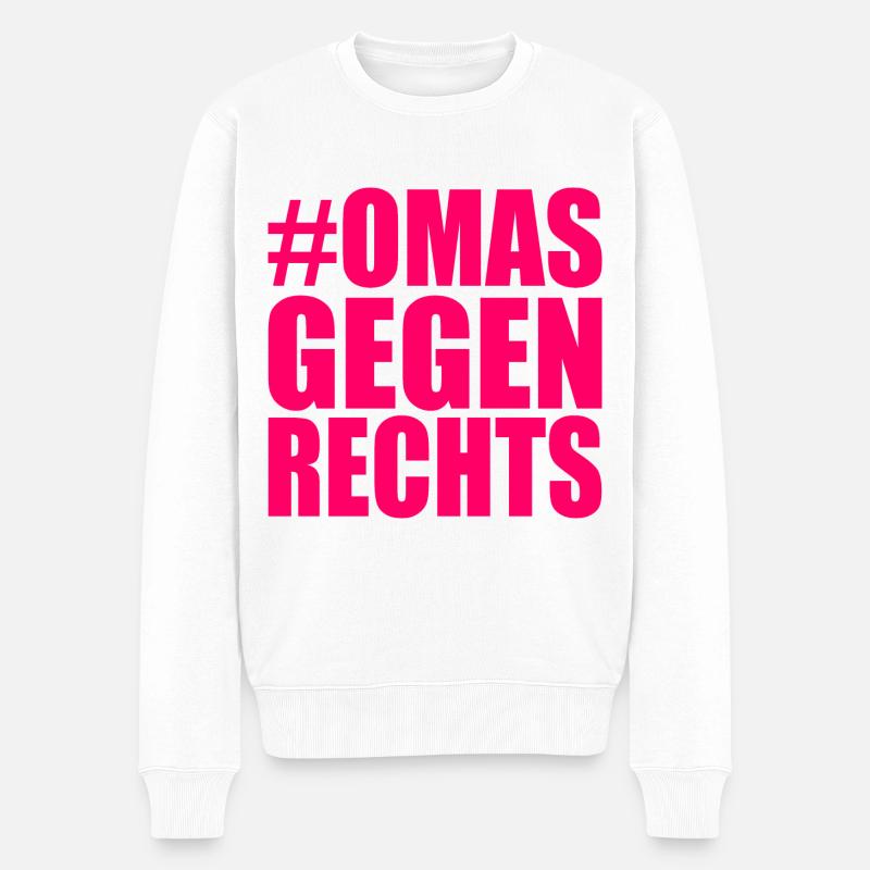 omas gegen rechts - Männer Premium Bio Pullover - Weiß