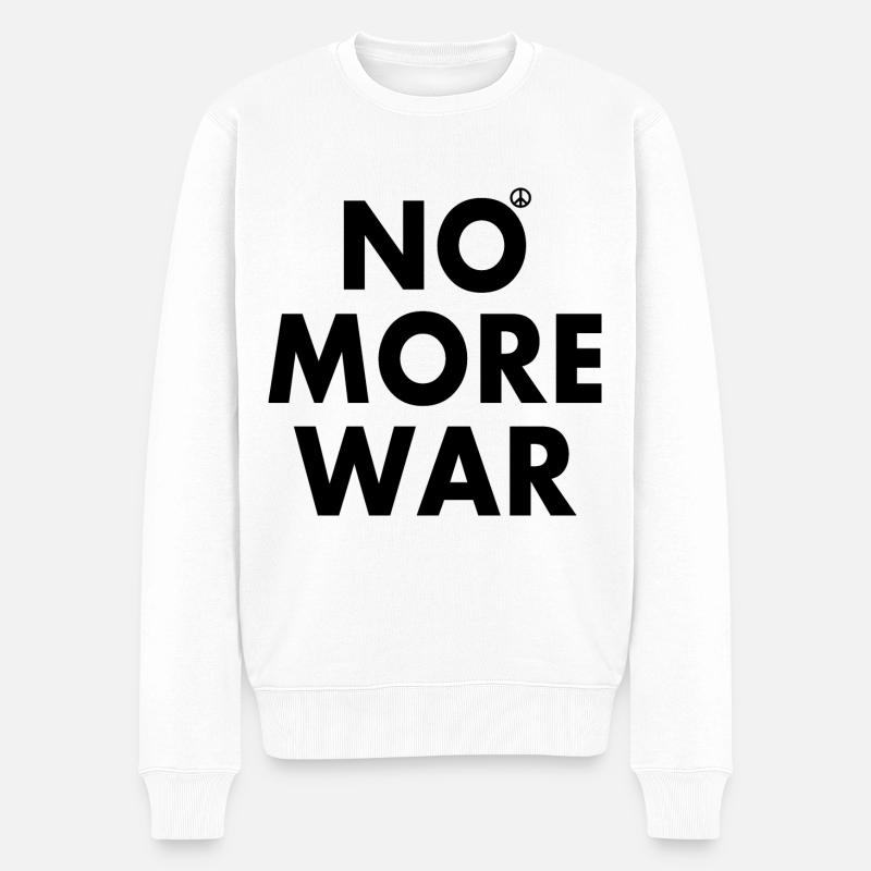 No more war - Männer Premium Bio Pullover - Weiß