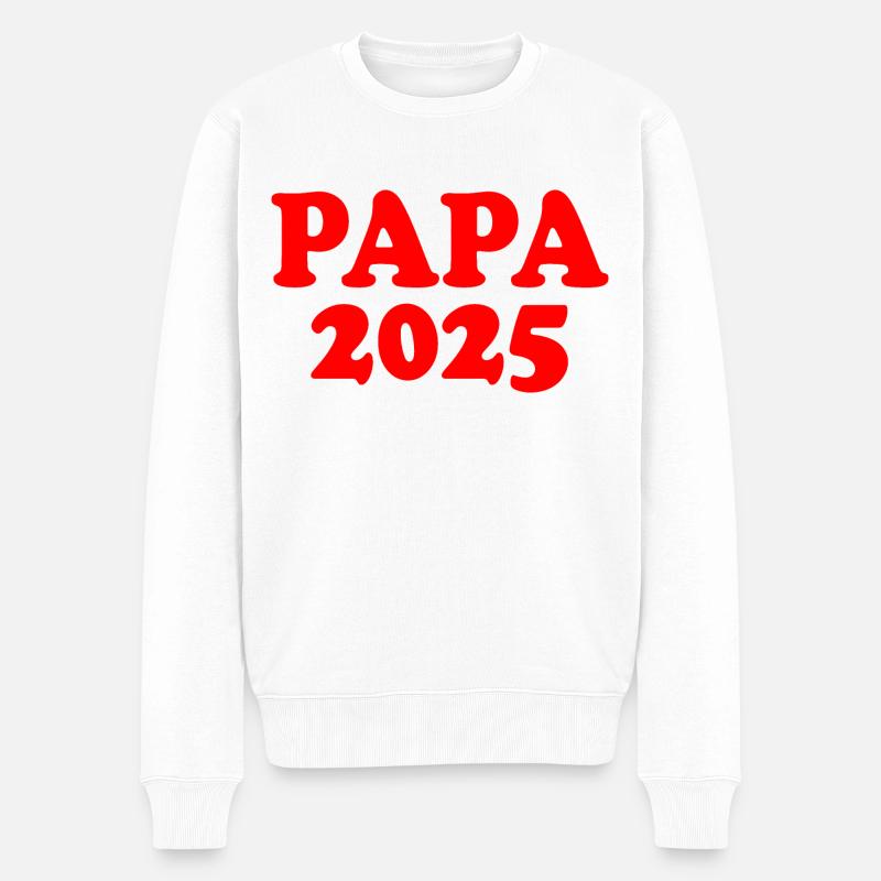 Papa 2025 - Männer Premium Bio Pullover - Weiß