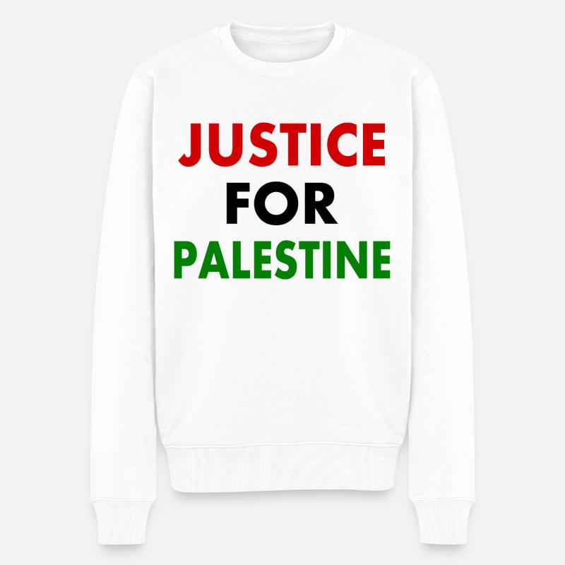 Justice for palestine - Männer Premium Bio Pullover - Weiß