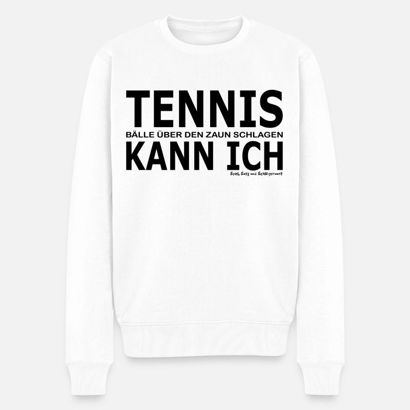 Tennis kann ich - Männer Premium Bio Pullover - Weiß
