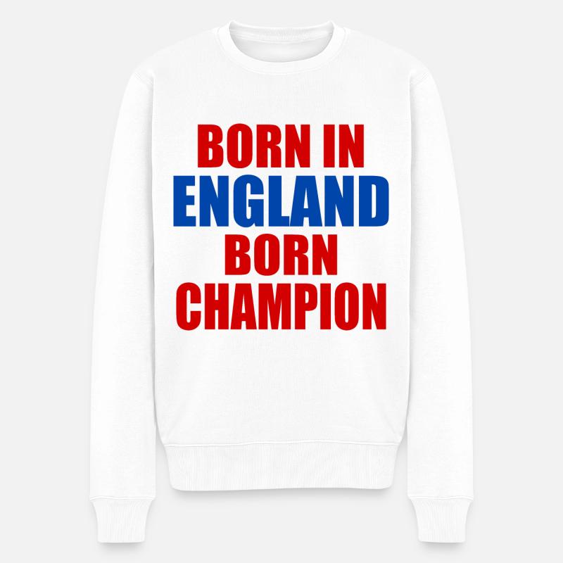 born in england born champion - england - Männer Premium Bio Pullover - Weiß