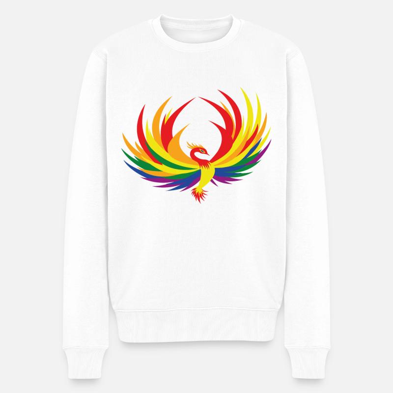 Regenbogenfahne, Phönix - Männer Premium Bio Pullover - Weiß