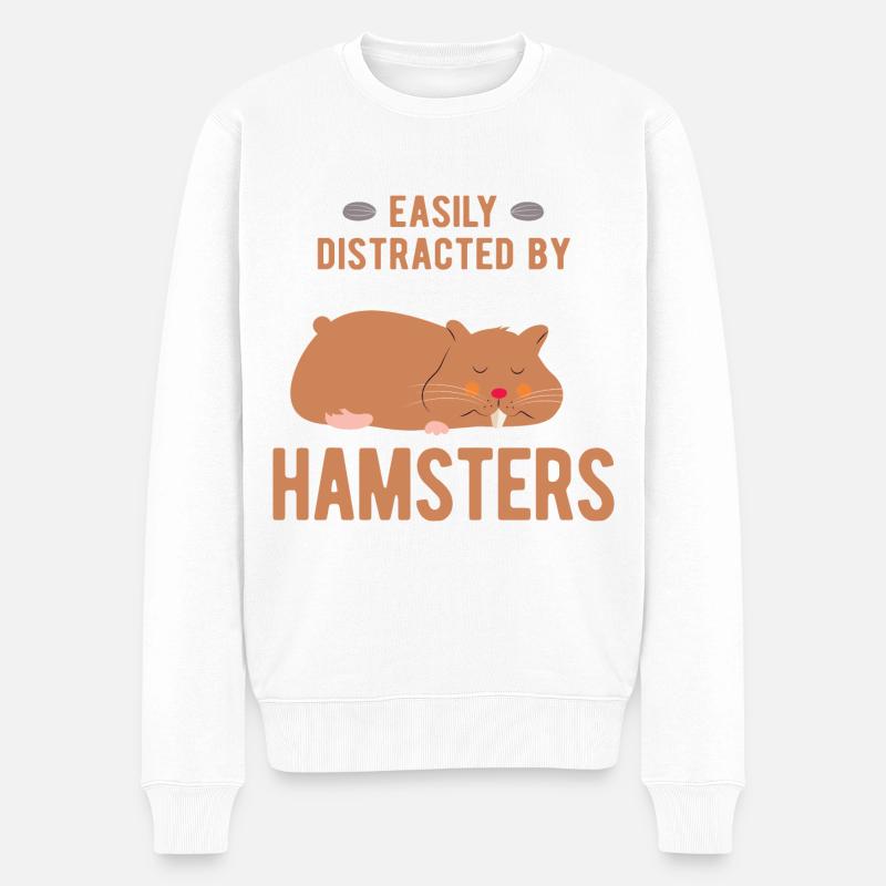 Nagetier Hamster - Männer Premium Bio Pullover - Weiß