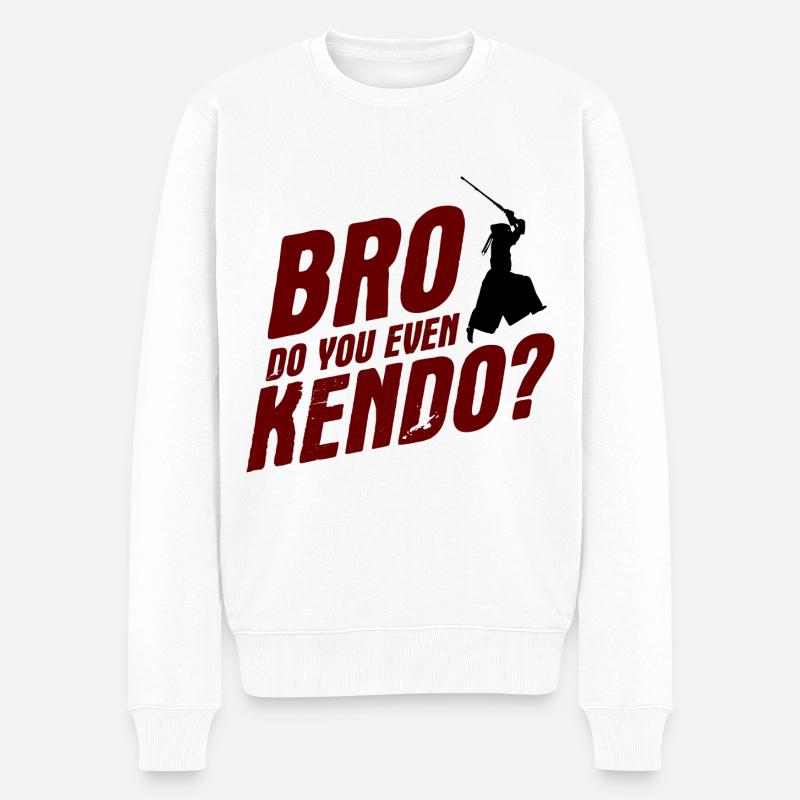 Japanischer Schwertkampf Kendo - Männer Premium Bio Pullover - Weiß
