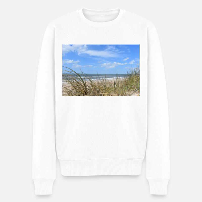 Sur la plage - photo - Pull Premium bio Homme - blanc