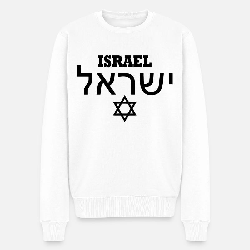 Israel - Männer Premium Bio Pullover - Weiß
