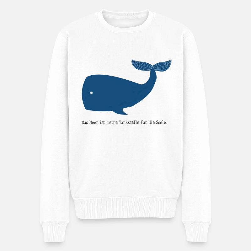 Wal, Meer & Seele - Männer Premium Bio Pullover - Weiß