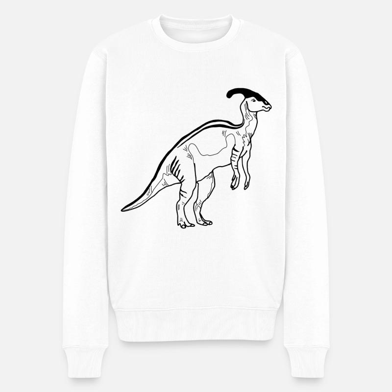 Dinosaurier Parasaurolophus - Männer Premium Bio Pullover - Weiß