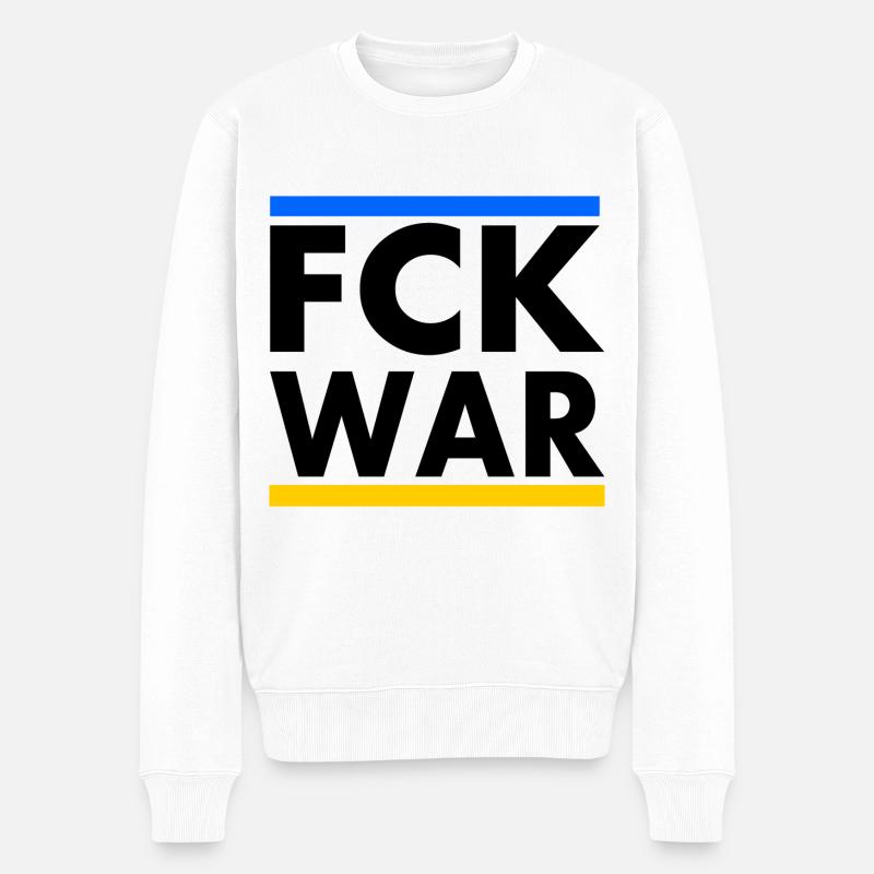 Fck war - Männer Premium Bio Pullover - Weiß
