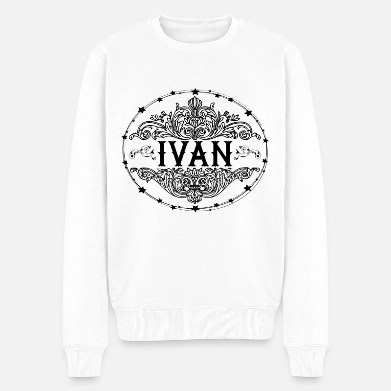 Ivan - Männer Premium Bio Pullover - Weiß