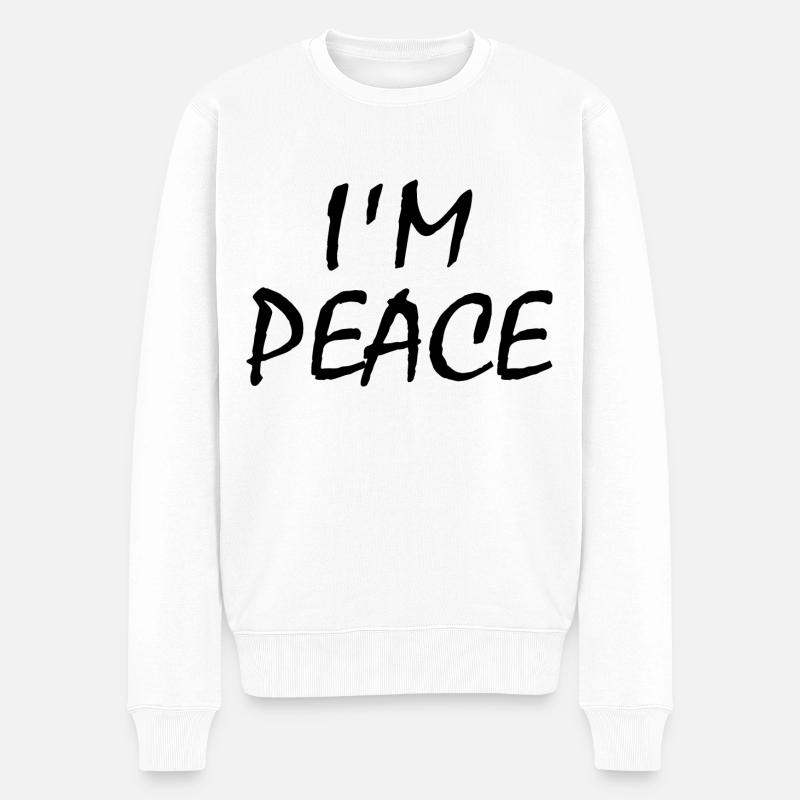 i come in peace im peace couple - Männer Premium Bio Pullover - Weiß