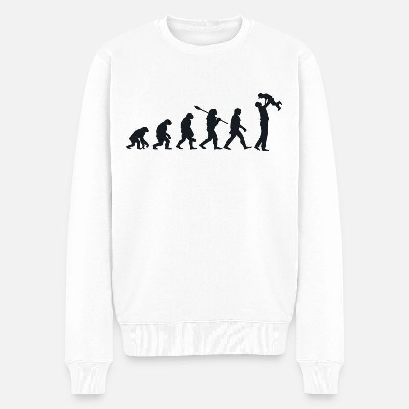 Darwin Evolution for Dads 👨 👧 👦 - Men's Premium Organic Jumper - white