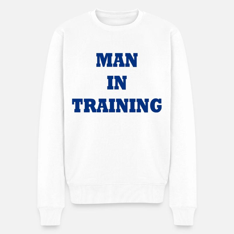Man in Training - Pull Premium bio Homme - blanc